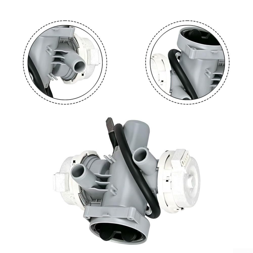 Siphon de rechange à double tête pour machine à laver modèle AHA75853803, pièce d'évacuation de l'eau haute efficacité avec construction en plastique et caoutchouc