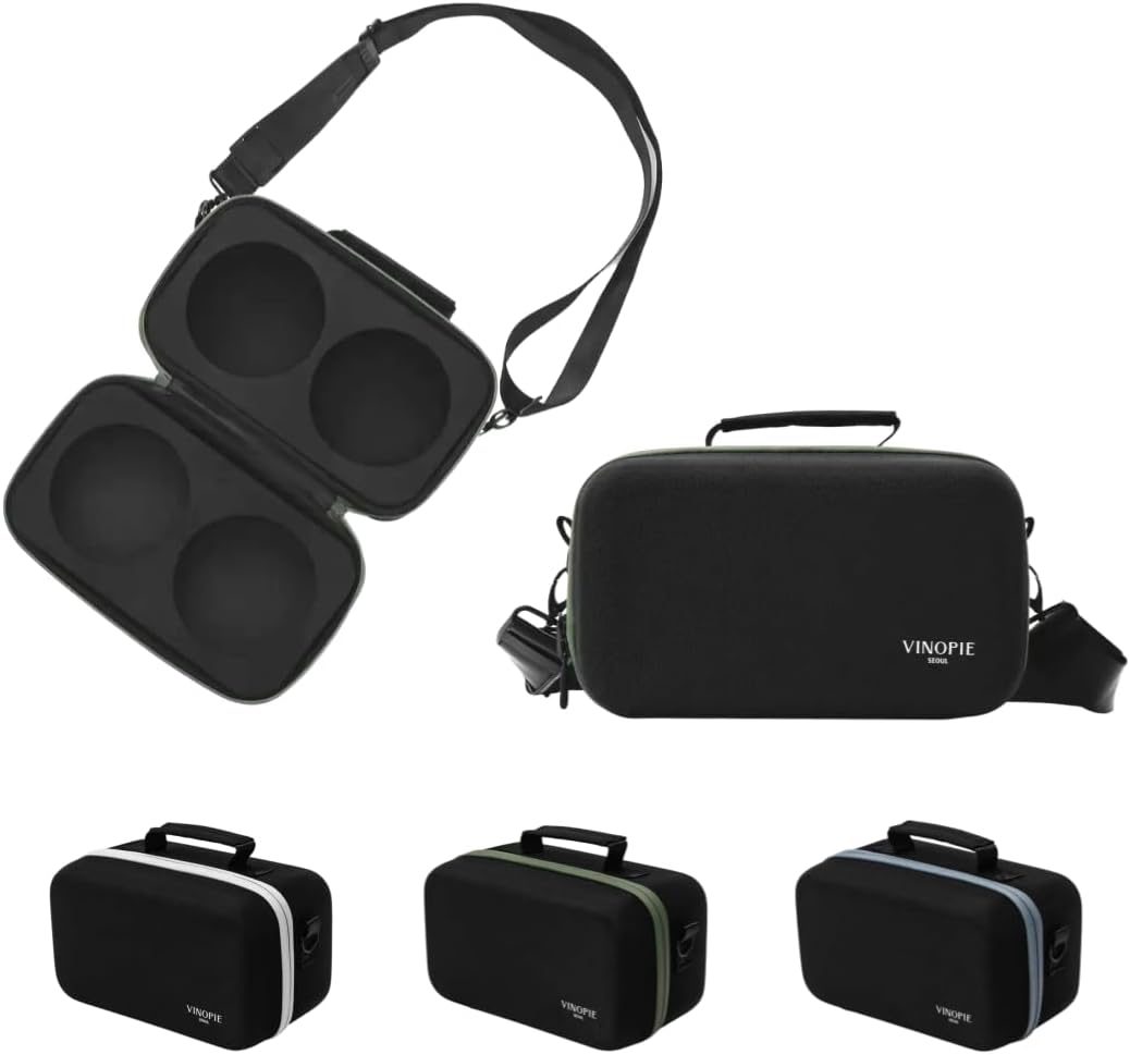 Woven Hardshell 2pcs Stemless Wine Glass Case for Riedel O Series (Deep Olive) – Protective Storage with Multi-Fit EVA Foam, Portable Travel Carrier for Glassware (Glasses Not Included)