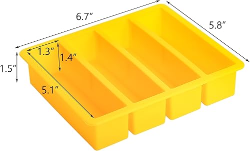 Miniatura 5 de Hedume Juego de 4 bandejas de silicona para moldes de mantequilla, bandejas de silicona para cubitos de hielo, bandeja de molde para cubitos de