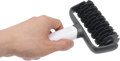 Miniatura 7 de Cortador de celosía de pizza, cortador de masa de pastel, cortador de rodillo de celosía de pastelería con mango largo para hacer bricolaje pan,