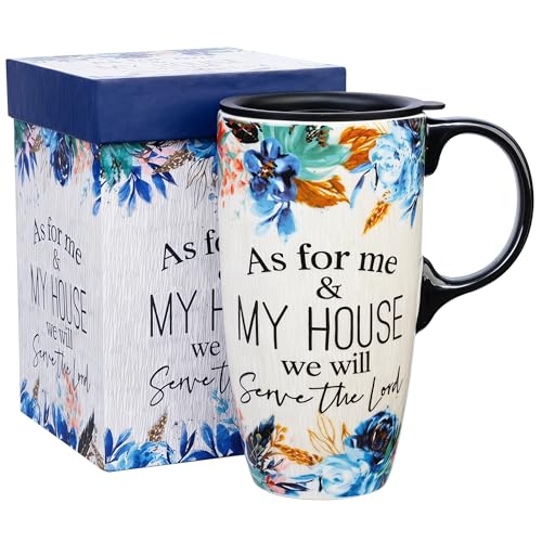 Taza de cerámica con tapa y 17 oz de capacidad
