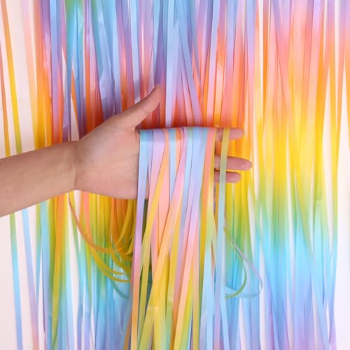 3 Pack Fringe Backdrop Fringe Streamers Backdrop Curtains, Tinsel Party Birthday Backdrop, Party Décor Birthday Decorations