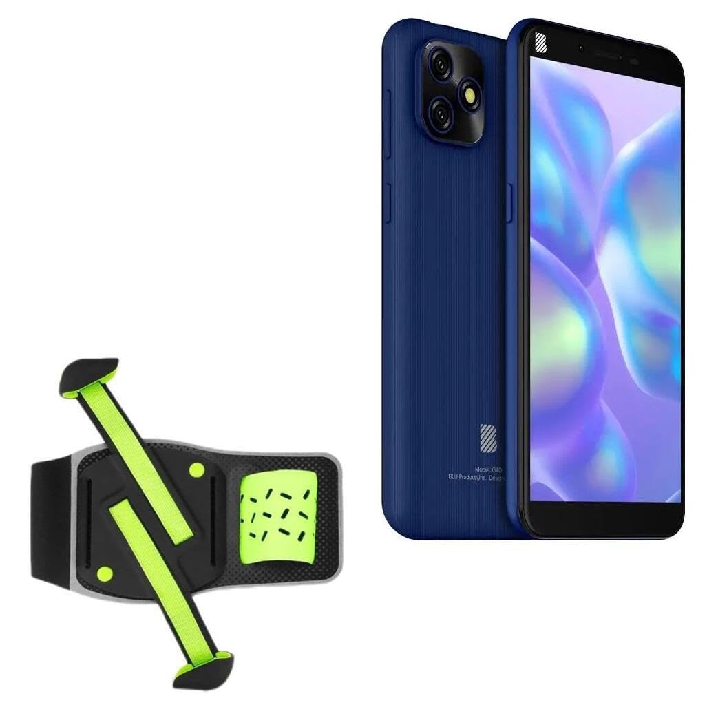 BoxWave Holster Compatible with BLU G40 - FlexSport Armband, Adjustable Armband for Workout and Running - Stark Green
