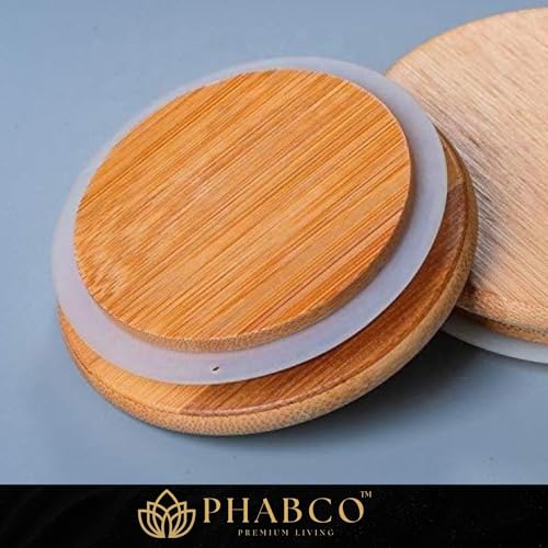 Image of Borosilicate Glass Jars with Bamboo Lids | Airtight Food Grade Containers | Durable Storage Jars for Snacks, Spices, Tea, Coffee & Dry Fruits | Transparent Jars Set of 12 (270 ml Each)