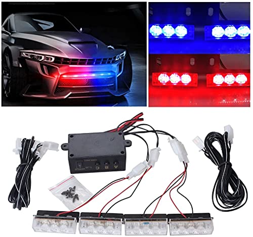 EFORCAR 1 lampe stroboscopique d'urgence 12 LED 12 V LED pour grille avant/plate-forme de voiture Cover