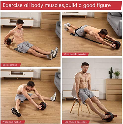 GROSSē AB Wheel Roller, Exerciser Abdominal Press Wheel Pro with knee Pad Portable Equipment for Home Exercise Muscle Strength Fitness (Random Color) (Single Wheel Ab Roller) - Image 5