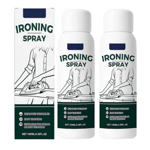 Ironing Starch Spray - Spray Starch for Ironing Clothes, Spray Starch for Ironing, Static Guard, Fabric Static Remover, for Wool Cotton Linen Polyester Clothing Laundry Bed Sheets (2PC)