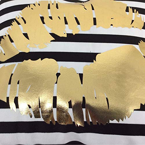 Monkeysell Bronzing Flannelette Home Throw Pillow Cover Lips Love Black Striped White Print Gold Black Room Decor Throw Pillows Cover For Couch Bed Sofa Christmas Gift18 Inches #TOP3