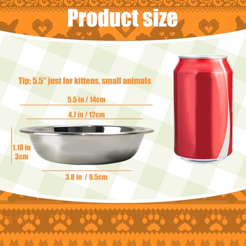 Gcvopton 4 Pcs Stainless Steel Cat Bowls,5.5 Inches Metal Cat Bowl thumb #1