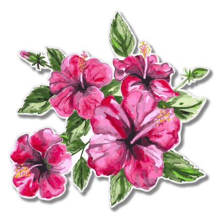 Hibiscus Beautiful Tropical Watercolor Sticker, 2.5 in | For Water Bottle, Tumbler, Car, Laptop, Phone, Waterproof Vinyl Decal
