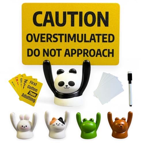 Zuvoki Funny Office Desk Sign Set,5 Animal Holders, 5...