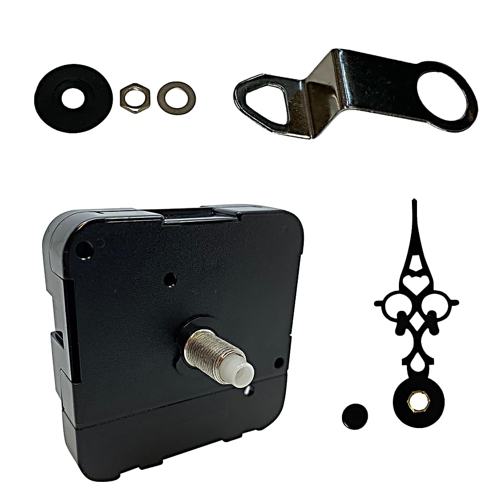 Dans Clock Shop 100Mm Black Metal Hand New Quartz Ok888 Non Ticking Silent Tide Tidal Clock Movement Mechanism Motor For Indicator Clocks Replacement Repair Battery Powered (68Mm Black Metal Hand)