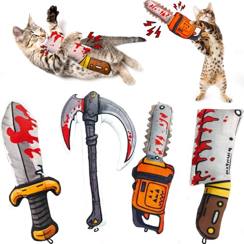 Cat Toys [8000mg Premium Catnip] Cartoon Colorful Style Horror Fu...