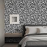 White and Black Contact paper Composition Wallpaper Peel and Stick Wallpaper Vintage Removable Wall Paper Self Adhesive Waterproof Vinyl Wallpaper for Drawer Stick and Peel Countertop 17.3'x120'