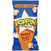 Poppin Microwave Popcorn Triple Butter 100g x 18 (1,800g total)