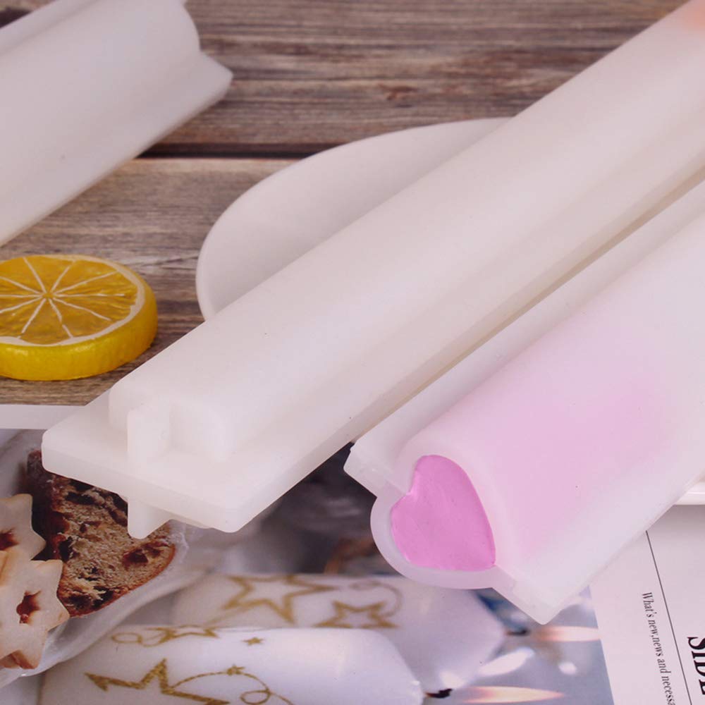 Divers Formes DIY Long Tube Mousse Dessert Moule Silicone Carré Prune Lune Cœur Haped Cinq Pointu Étoile Fait à la Main Bougie Savon Modèle Moule