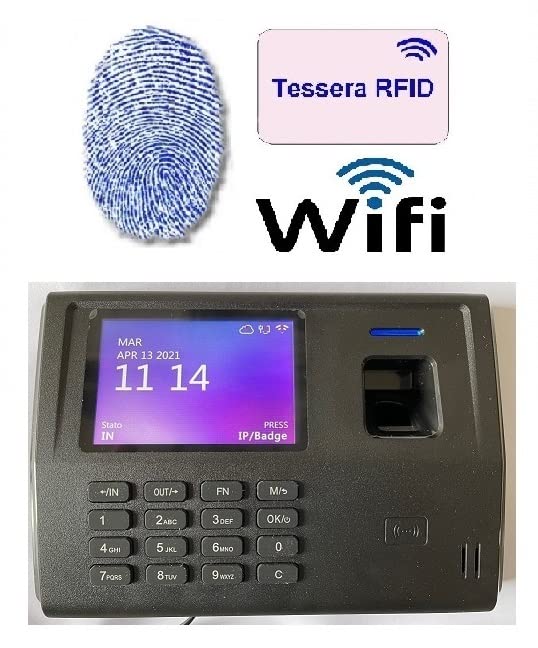 S.V.A.R RILEVATORE PRESENZE MARCATEMPO WIFI, 10 TESSERE E ISTRUZIONE SOFTWARE PER 4 MESI, TIMBRATURA CON BLUETOOTH, IMPRONTA DIGITALE+RFID, WEBSERVER, SOFTWARE ITALIANO, VENDUTO DA DITTA ITALIANA