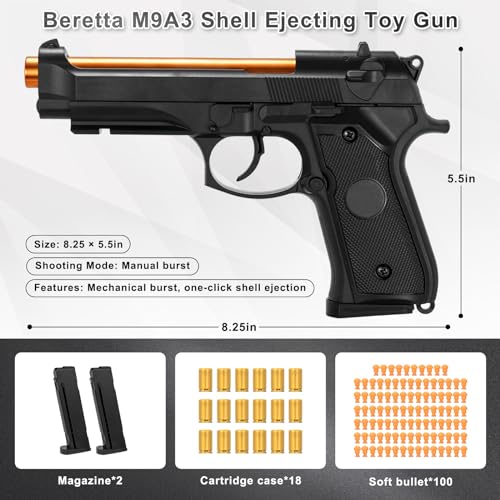 Image of Soft Bullet Gun, Toy Guns for Boys, Shell ejecting Toy Guns That Look Real, Realistic Toy Foam Blaster Guns, Fake Toy Model Stress Shot Toy Gun Pistol Best Gift for Kids Boys Grils 8-12