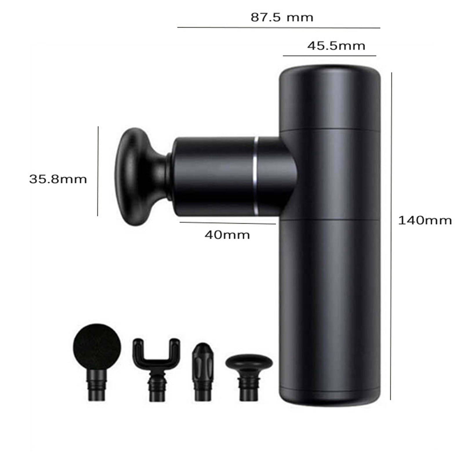Masajeador portátil, Mini Masajeador Eléctrico De Cuello Bolsillo Con Pistola Masaje Muscular Para Regalo Relajación Corporal(Black)