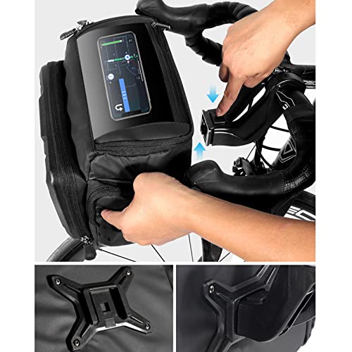 Whyunm26 Bicycle Top Front Tube Frame Bag Waterproof Eva Hard Shell Electric Scooter Bag Camera Bag Mtb Bike Pannier 4L With Rain Cover #TOP5