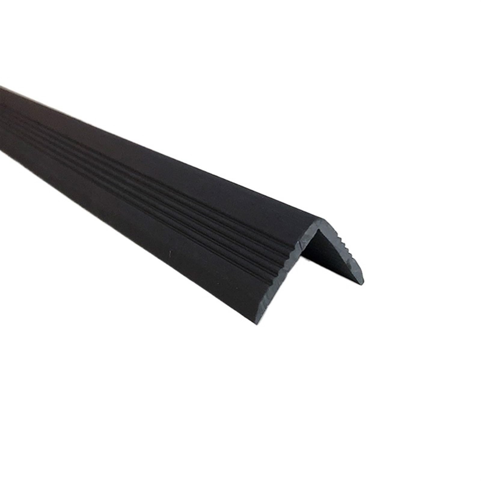 10Meters Stair Nosing Self Adhesive Edge Protector, Wall Corner Waterproof Edging Anti Slip Trim PVC Strips Staircase Step Treads(Black,2.5x2.5CM 5meter)
