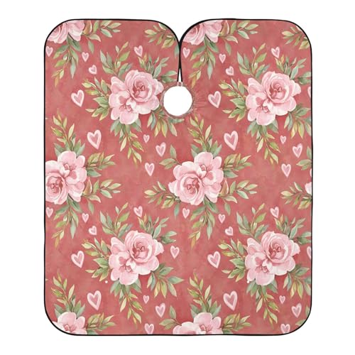 Capa de corte de pelo delicadas flores impermeable profesional para barbero con cierre ajustable de broche para estilismo y peluquería miniatura 2