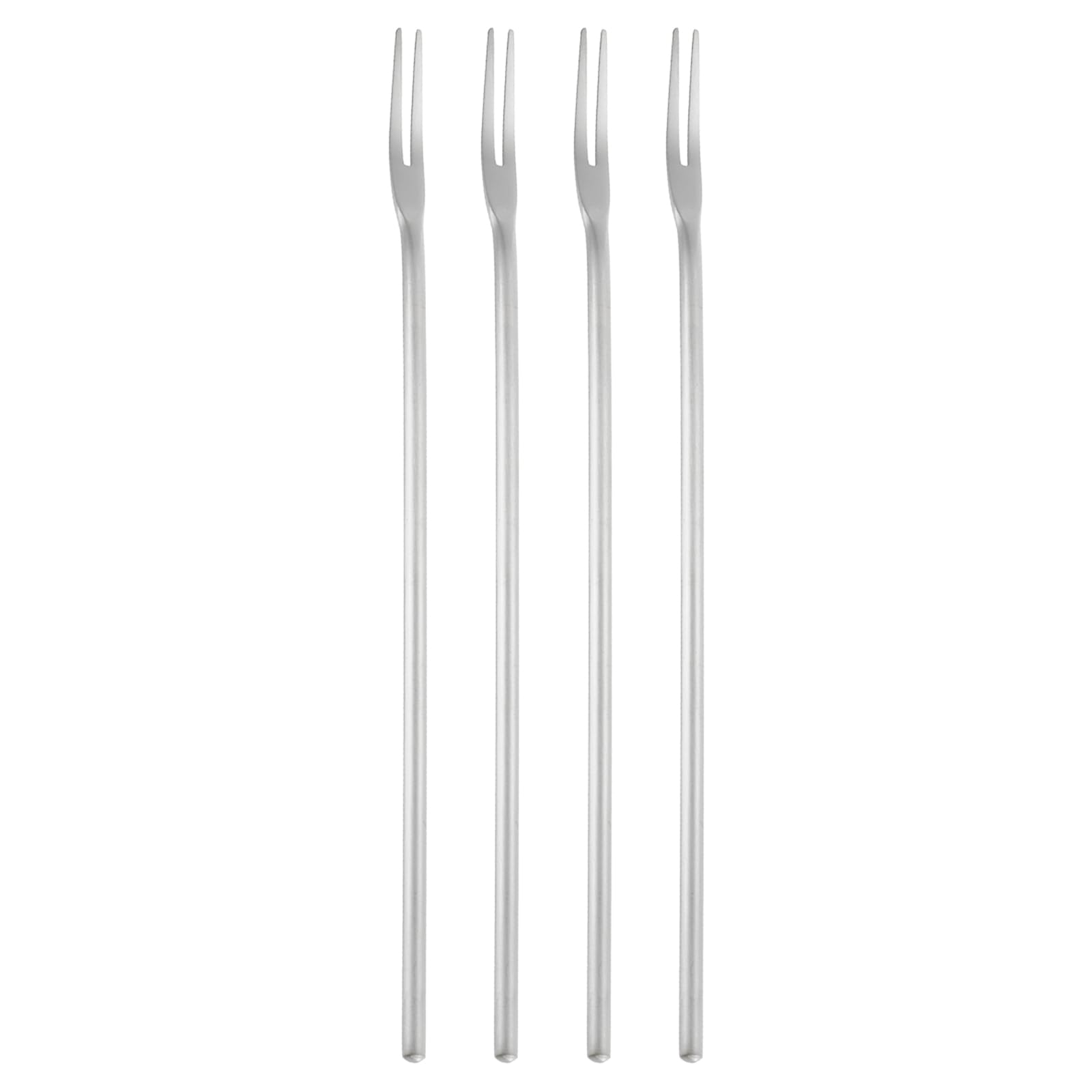 Sourcing Map 4-Piece Olive Fork Set, 8.6 Inch Long Handle, Stainless Steel Cocktail Forks for Dessert, Fruit and Vegetable