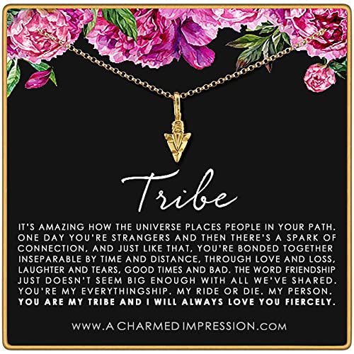 Tribe Necklace â€¢ Unique Friendship Gifts â€¢ 14k Gold â€¢ Arrowhead Necklace â€¢ Tribe Gifts â€¢ Best Friend Gifts â€¢ Sister Necklaces for 2 3 4 â€¢ Gift for Best Friends â€¢ Arrow Necklace â€¢ You are My Person