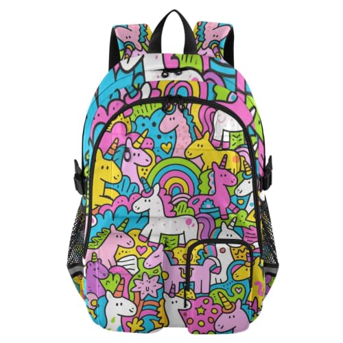 Mochila para laptop juvenil con unicornios para cuidar la espalda