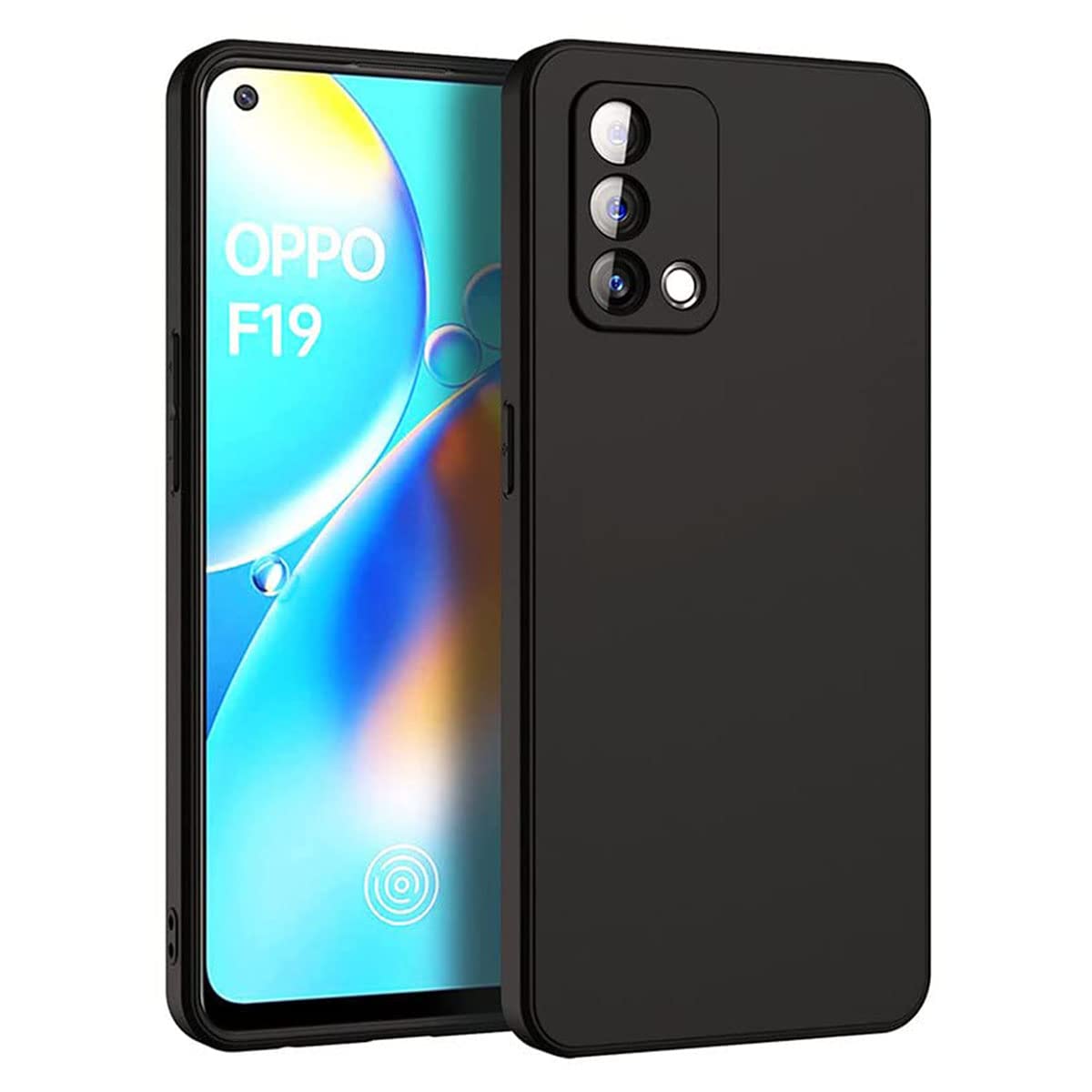 LIRAMARK Silicone Case for Oppo A74 4G, F19, F19s Silicone Black - Image 1