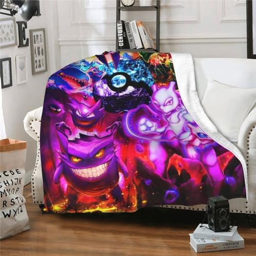 Cartoon Throw Blanket Soft Flannel Blanket for Travelling Camping Living Room Sofa Bedroom Decor Gifts, style1 50x60in