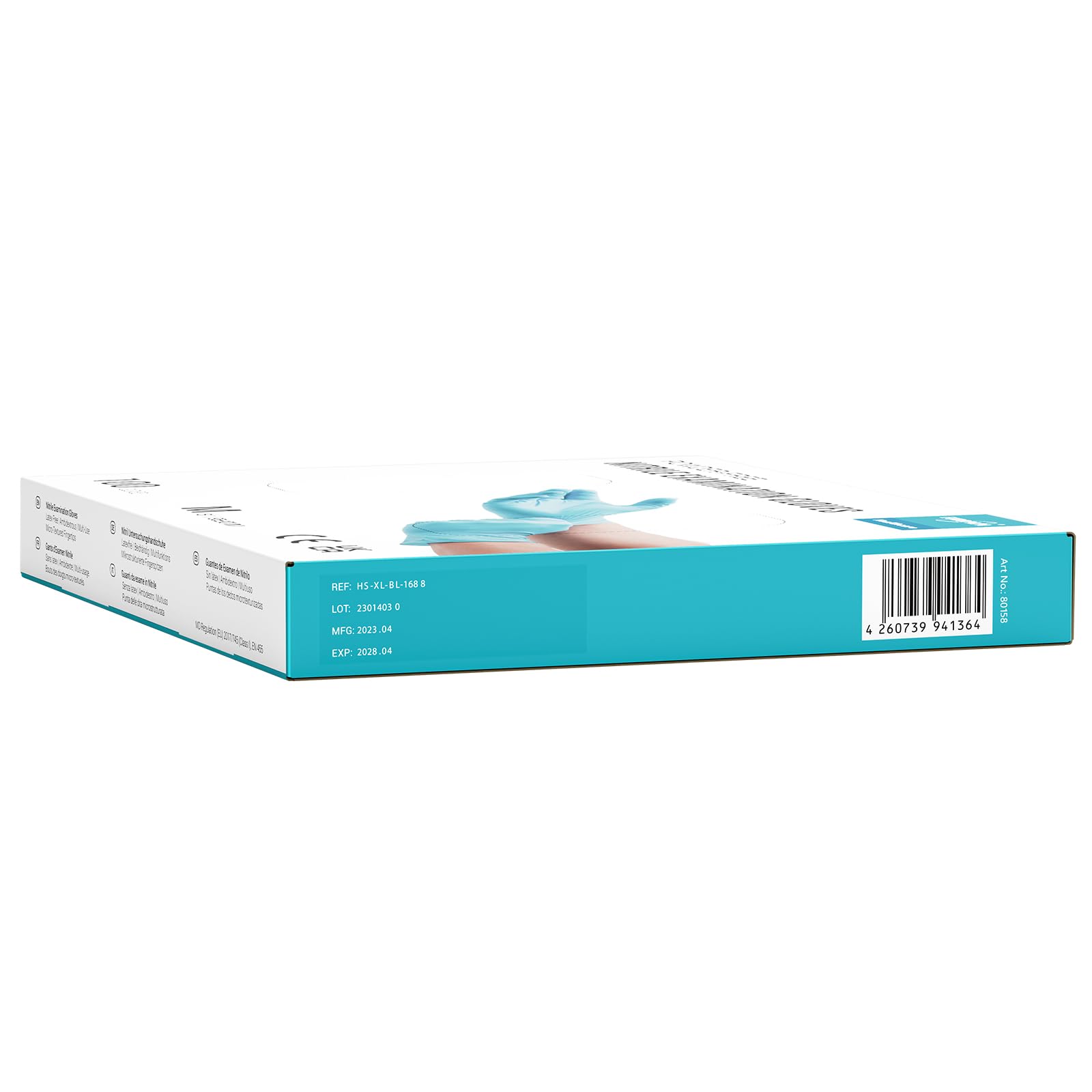 EUROPAPA® 800 Stück (8x100) Nitrilhandschuhe Box Einweghandschuhe, Einmalhandschuhe, Untersuchungshandschuhe, puderfrei, ohne Latex, unsteril, latexfrei, disposible gloves (M, Hellblau)
