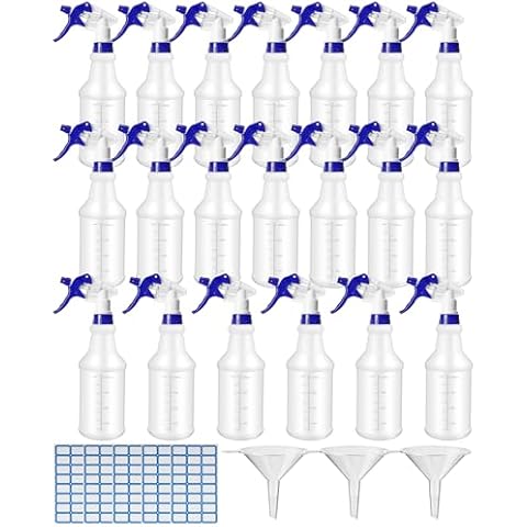 Eccliy 20 Pack 16 Oz Empty Spray Bottles for Cleaning, Leak Proof Spray Bottles with Measurements and Adjustable Nozzle for Cleaning Solutions Commercial Supplies (Blue) Cover