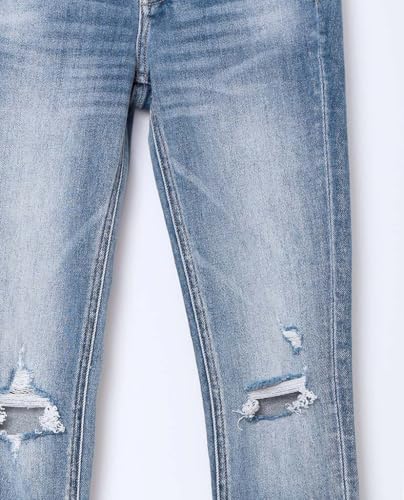 Flying Monkey Mid-Rise Skinny Jeans Distressed Blue4