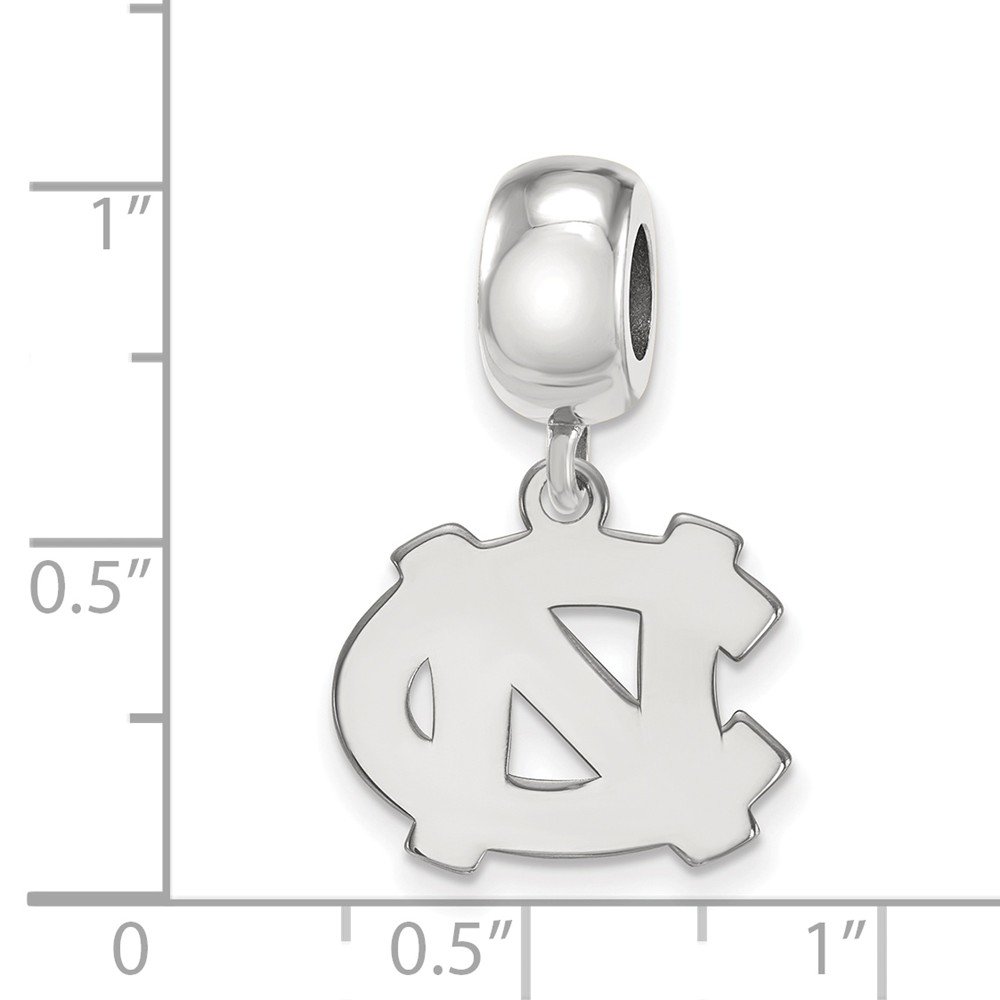 North Carolina Bead Charm Small (1/2 Inch) Dangle (Sterling Silver)