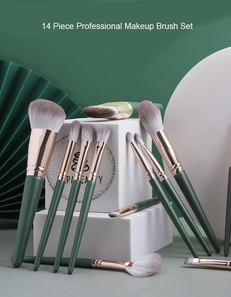 Miniatura 8 de Juego de brochas de maquillaje  14 pinceles  Corrector de base de ojos sombra de ojos Cepillo de contorno  Kit de pinceles de maquillaje de lujo