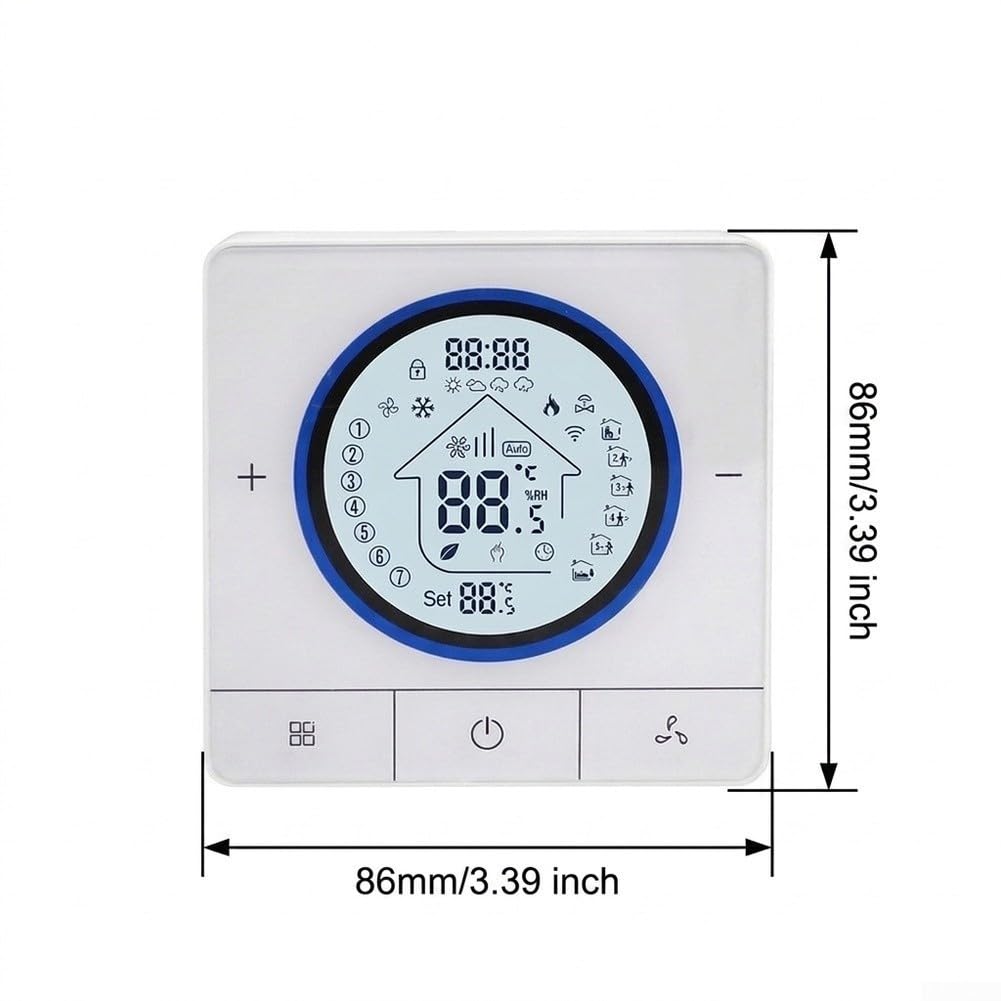 Digitaler Raumthermostat Wandmontage LCD Display for weiß Digitaler