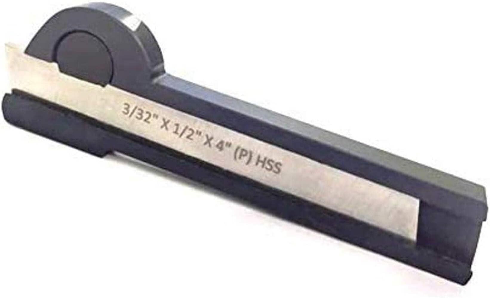 BUYOHLIC Buyolic Straight Shank Lathe Parting Tool Holder With HSS Blade (Blade 3/32" x 1/2"x 4-1/2")