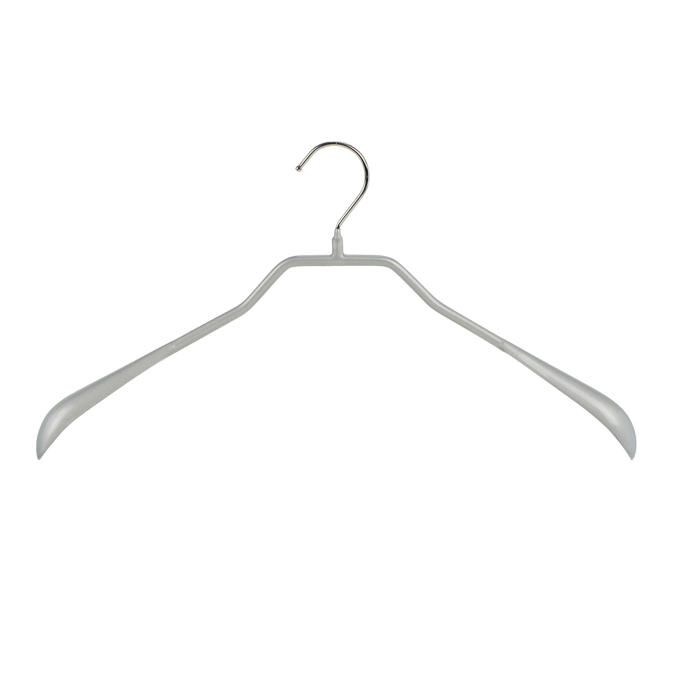 Mawa by Reston Lloyd, Non-Slip Steel Suit/Jacket Hanger, Wide Supportive Sholders with Rotating Hook, Silver, Set of 50