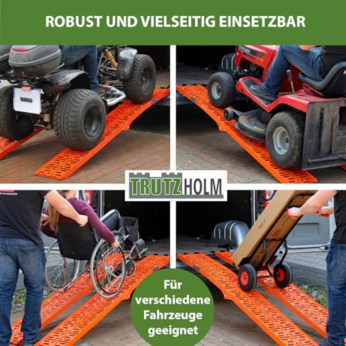 TRUTZHOLM 2 x Auffahrrampe klappbar 228 cm Traglast 680 kg Alu orange gelocht Motorradrampen Verladerampen