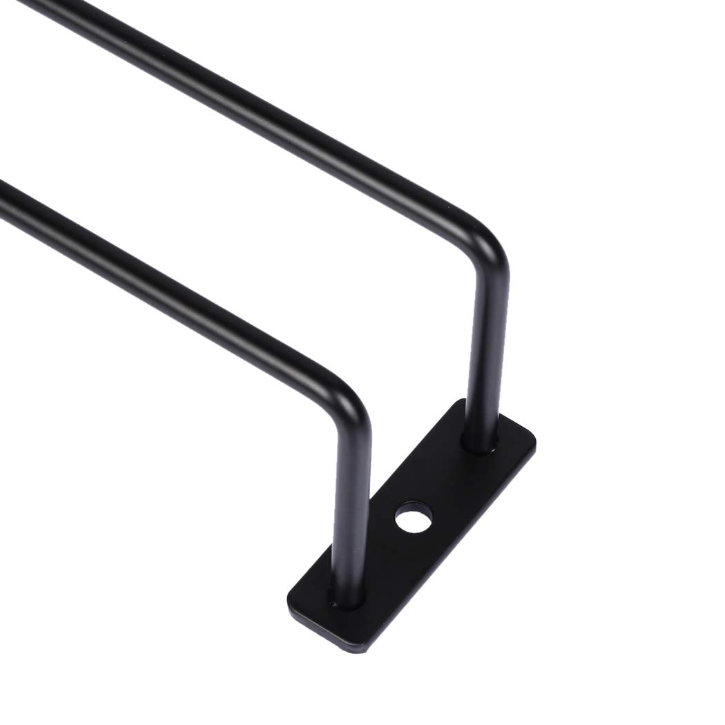 2 supporti per bicchieri da vino, in metallo, colore nero, per calici e calici, 27,5 cm