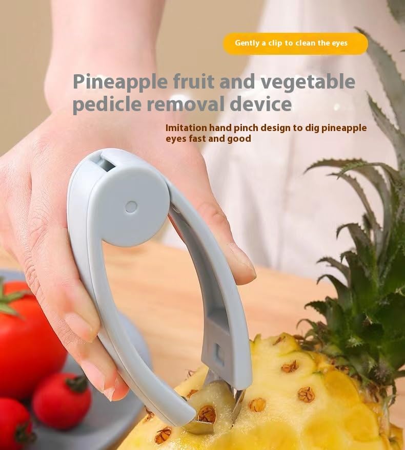 Multifunctional Stainless Steel Pineapple Eye Remover, Fruit Corer, and Slicer - Pineapple Cutter Kitchen Tool (BLUE-1PIC)