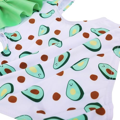 Image of LIZENS Girls' Swimwear Cut Out Trim Ruffle One Piece Beach Bathing Suit for Girls Floral Toddler Kids Swimsuit