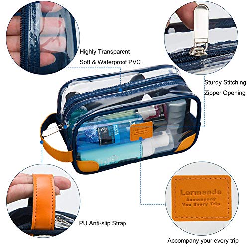 Lermende Toiletry Bag For Men And Women, Mens Toiletry Bag For Traveling.clear Shaving Dopp Kit For Men Travel Toiletry Bag Unisex Bathroom Travel Bag For Toiletries(Blue) #TOP2