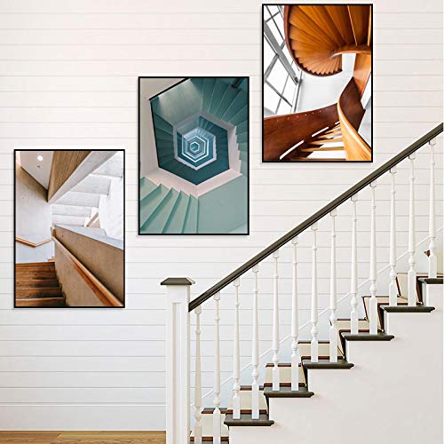 Affiches escalier en spirale au design artistique abstrait pour salon élégant 50x75cm