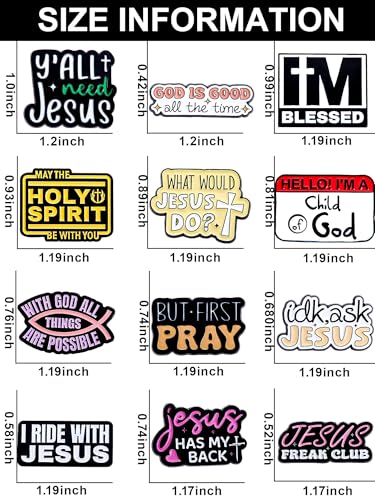 Christian Faith Enamel Pins Set – Inspirational Jesus & Bible Verse Pins for Backpacks, Jackets, Hats, Gifts – Collectible Metal Lapel Pins for Believers, Youth Groups & Church Events – 12-Pack4