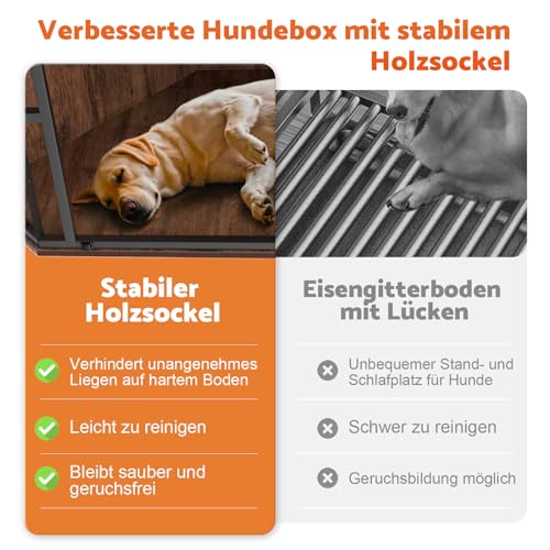 Gimars Eck-Hundekäfig Möbel, Hundehütte aus Holz, Beistelltisch, dekorative Haustierkiste für den Innenbereich, Möbelstil Hundehütte für kleine mittelgroße Hunde, Hundekäfig TV-Ständer, rustikales