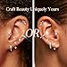 LOYALLOOK Hypoallergenic Flat Back Earrings for Women Trendy 20G Surgical Stainless Steel Earrings Silver Cartilage Earring Stacks Flatback Stud Earring Sets for Multiple Piercing
