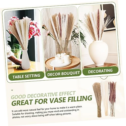 ABOOFAN 180 Peças Flores de junco secas grama falsa planta falsa fofo seco decoração plantar decoraç