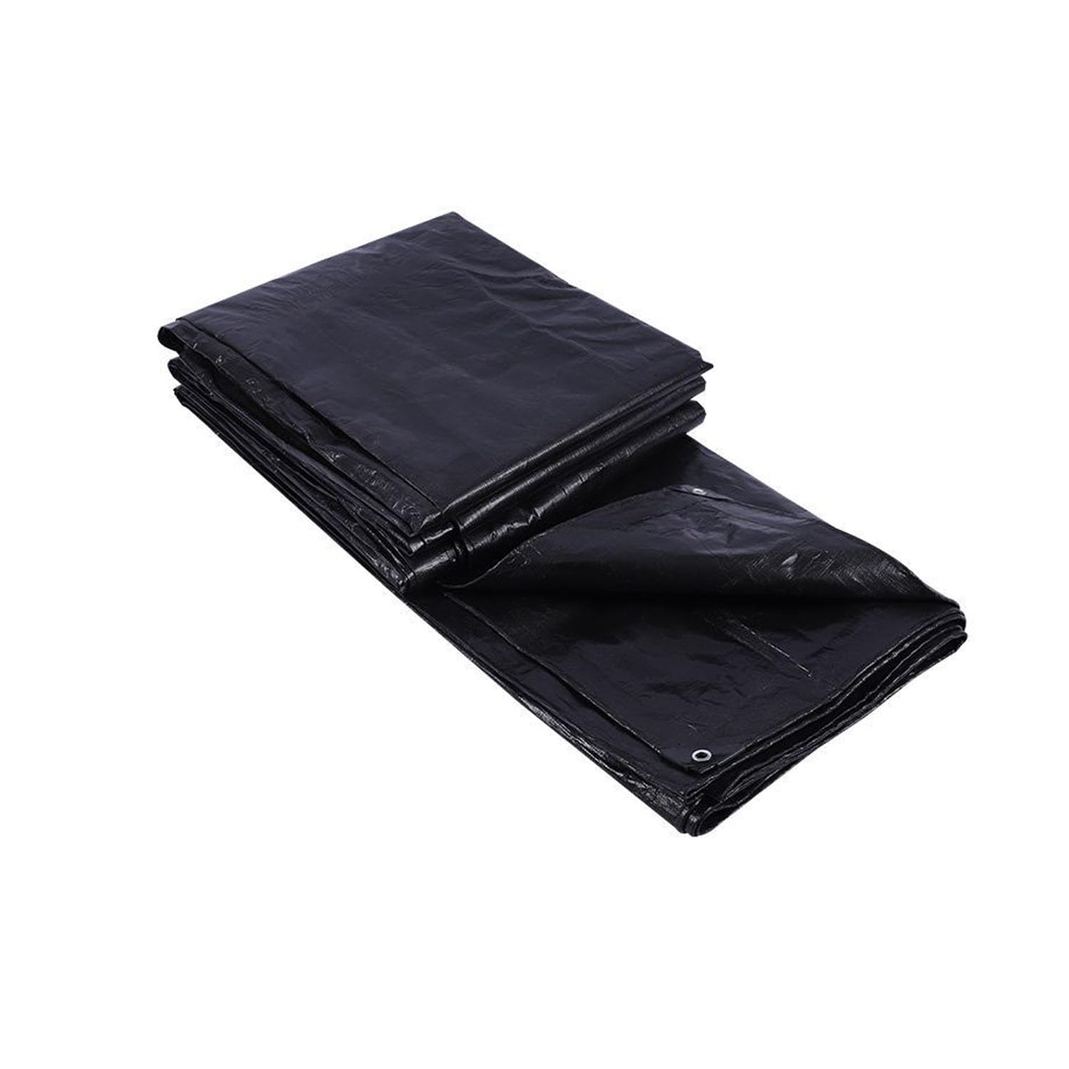 Large Tarpaulin Waterproof Heavy Duty 260 x 370 cm Weatherproof Windproof Uv-Resistant Multipurpose Tarp Easy to Wash for Garden Furniture Camping Ground Sheet Truck Cover, Black